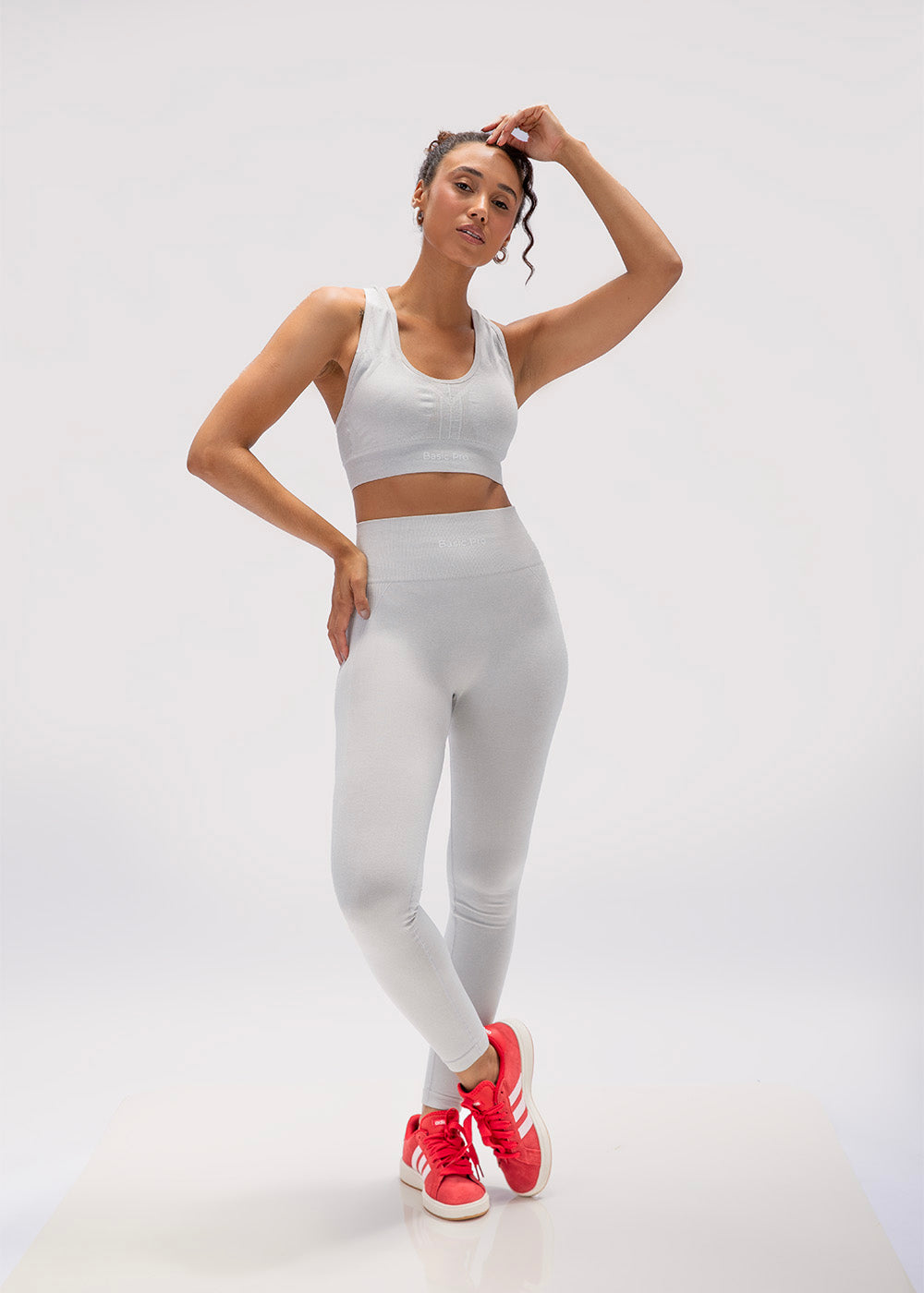 Legging Poliamida Modeladora Mescla Cinza