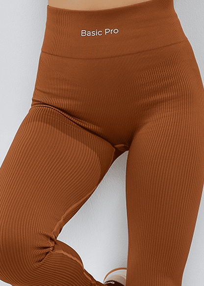 Legging Poliamida Canelada Marrom