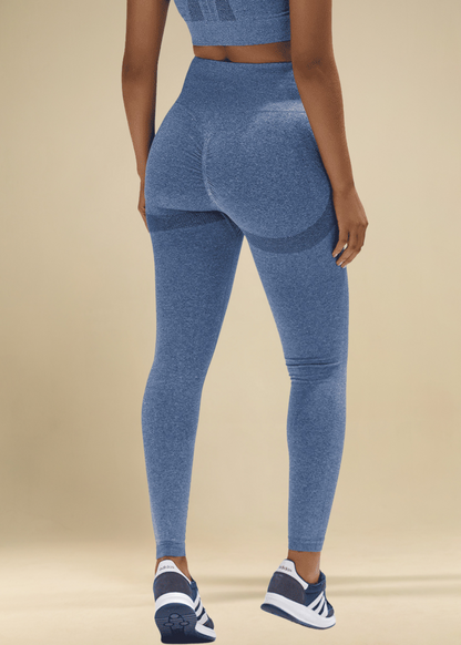 Legging Poliamida Modeladora Mescla Azul - Logo Símbolo