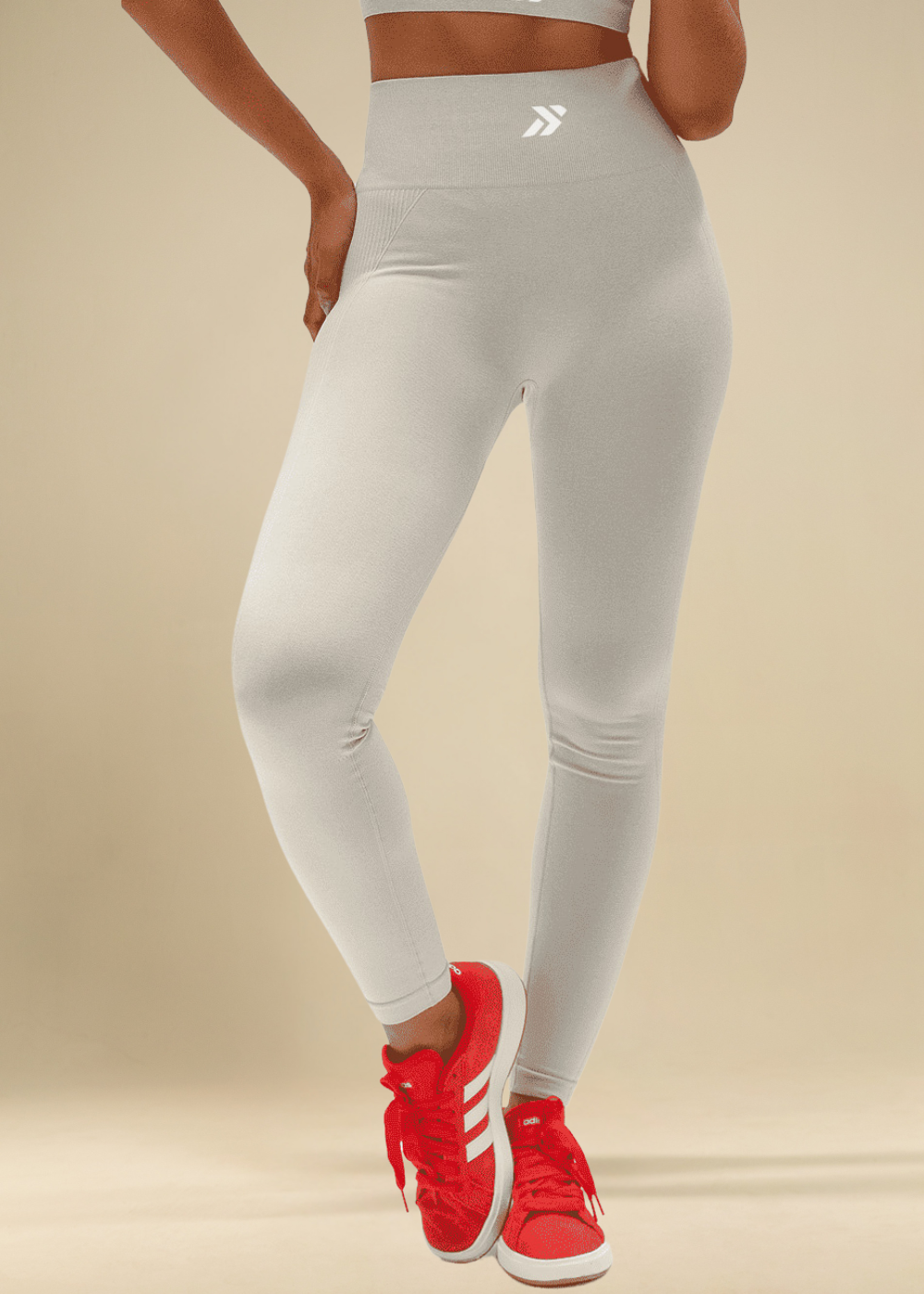 Legging Poliamida Modeladora Mescla Cinza - Logo Símbolo