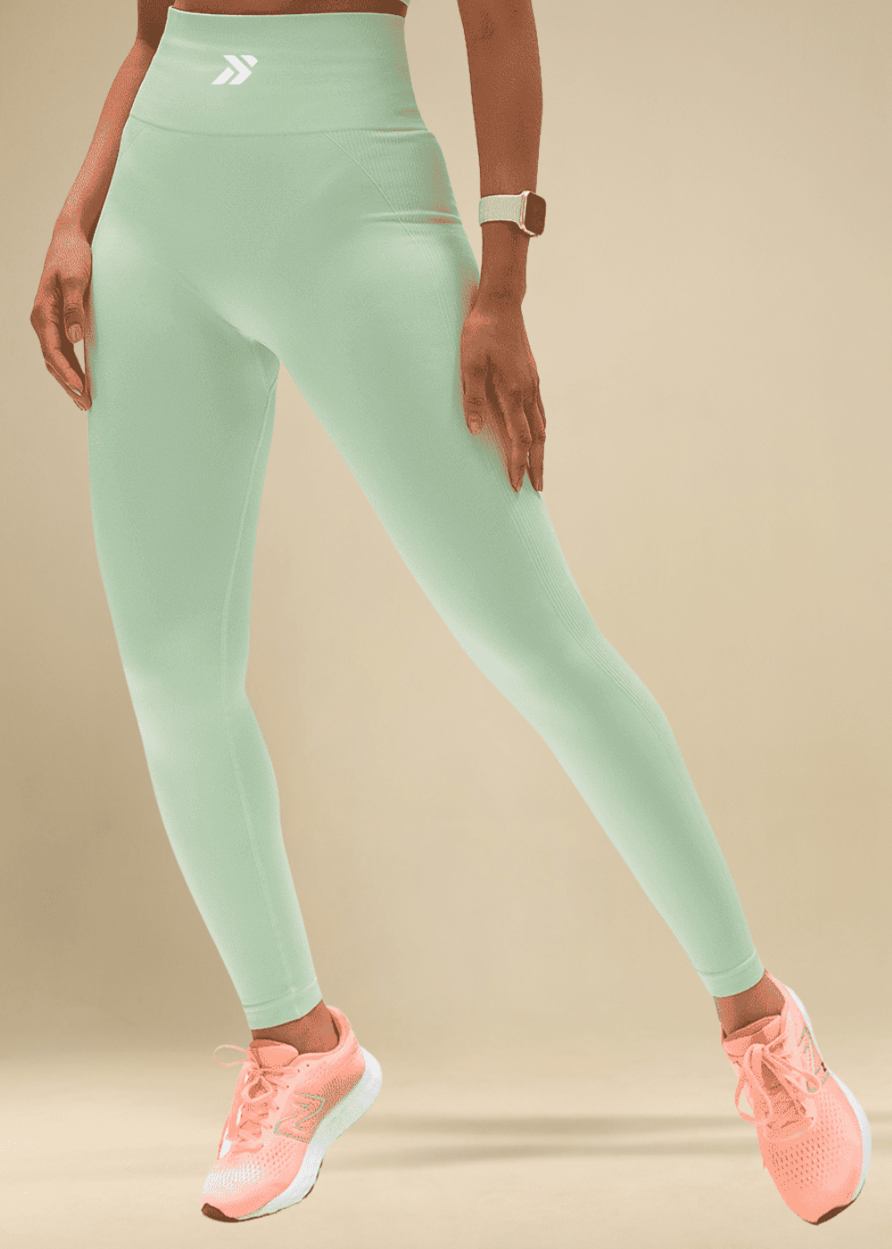 Legging Poliamida Modeladora Lisa Verde - Logo Símbolo