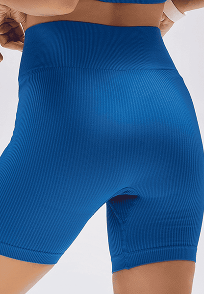 Short Fitness Canelado Azul
