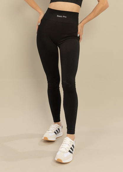 Conjunto Legging e Top Canelado Recorte Lateral Preto
