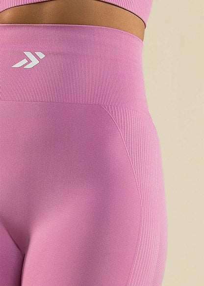 Conjunto Legging e Top Recorte Lateral Rosa Logo Símbolo