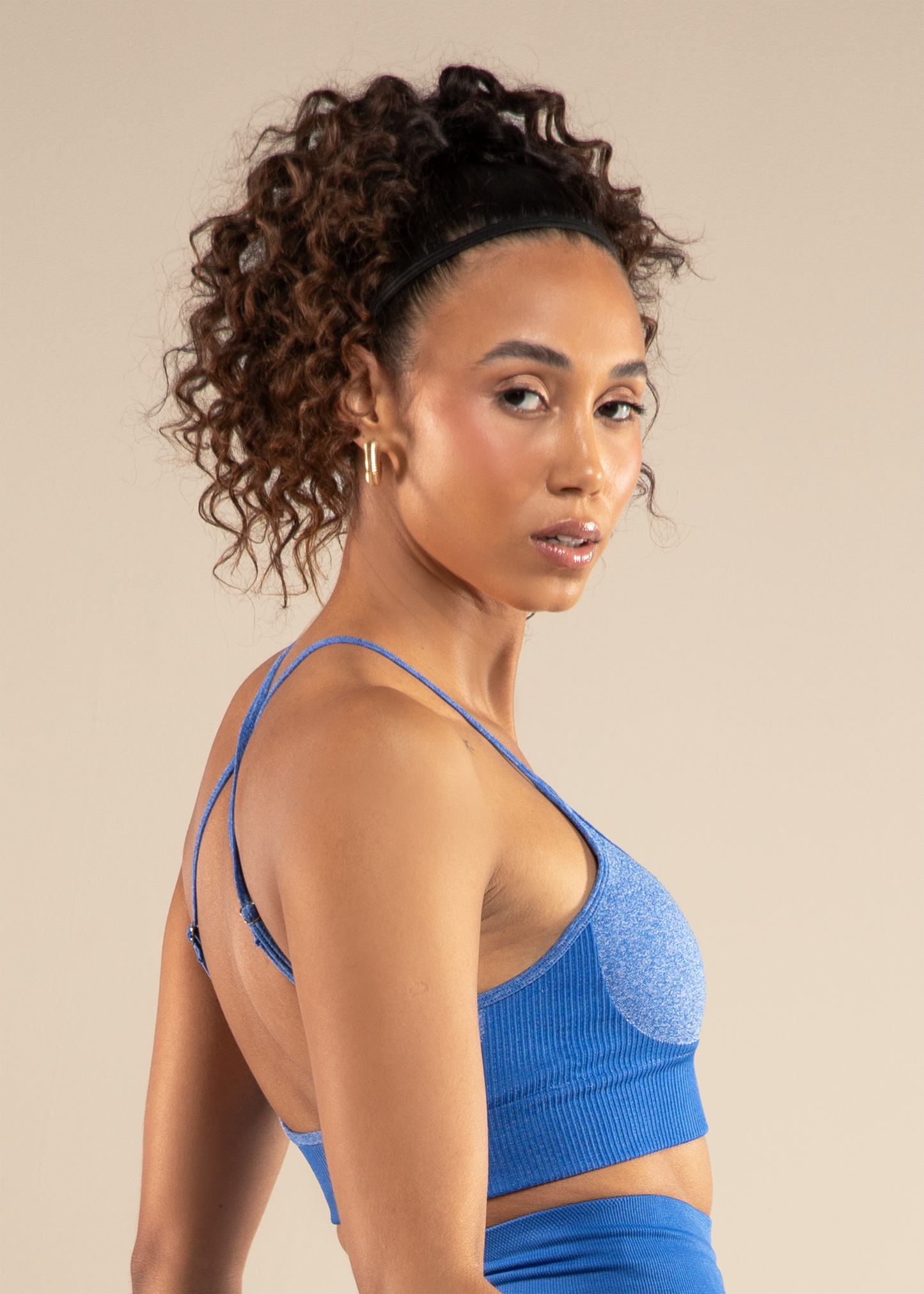 Conjunto Legging Modeladora Lisa e Top Alças Cruzadas Azul