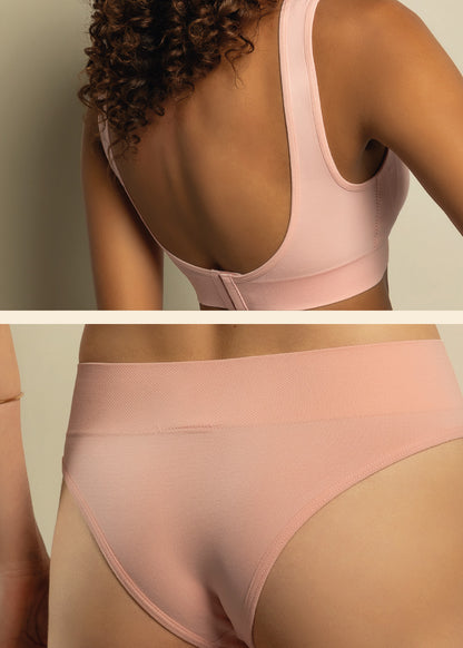 Kit Top Sutiã Alça Larga e Calcinha com Costura