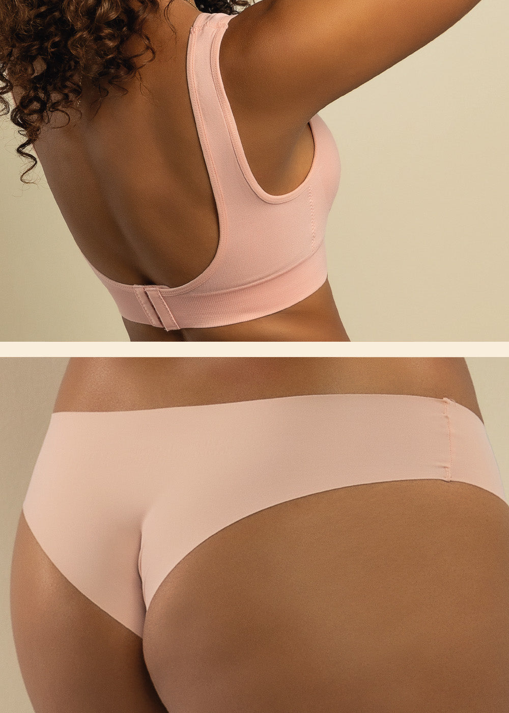 Kit Top Sutiã Alça Larga e Calcinha Tanga Sem Costura