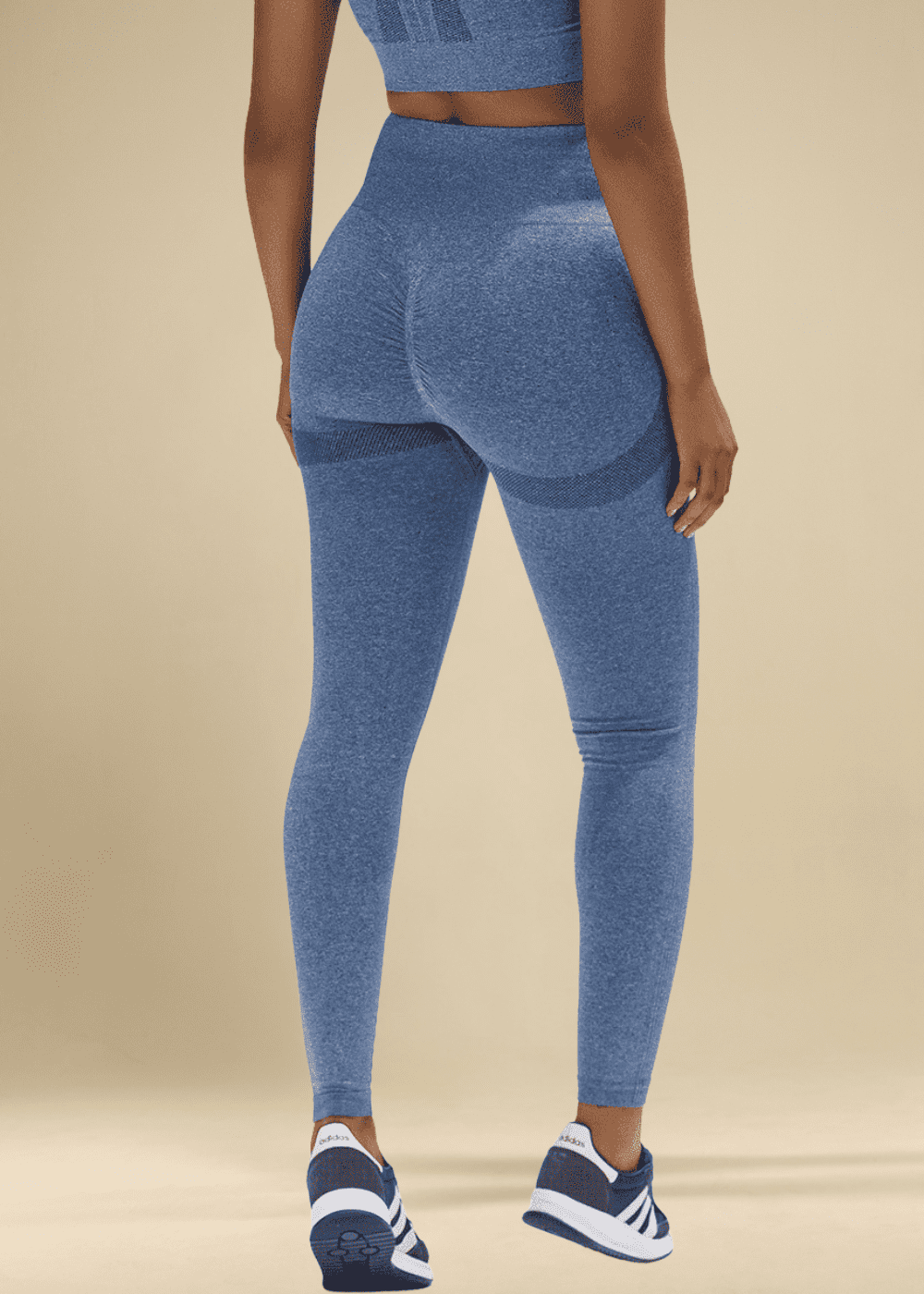 Conjunto Legging e Top Nadador Mescla Azul Logo Símbolo