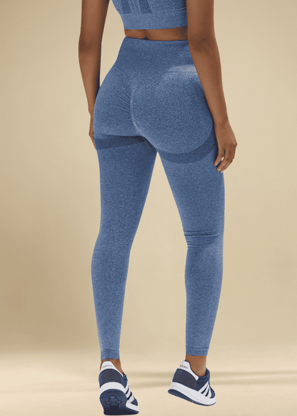 Conjunto Legging e Top Nadador Mescla Azul Logo Símbolo