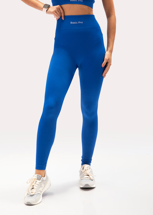Legging Poliamida Canelada Azul