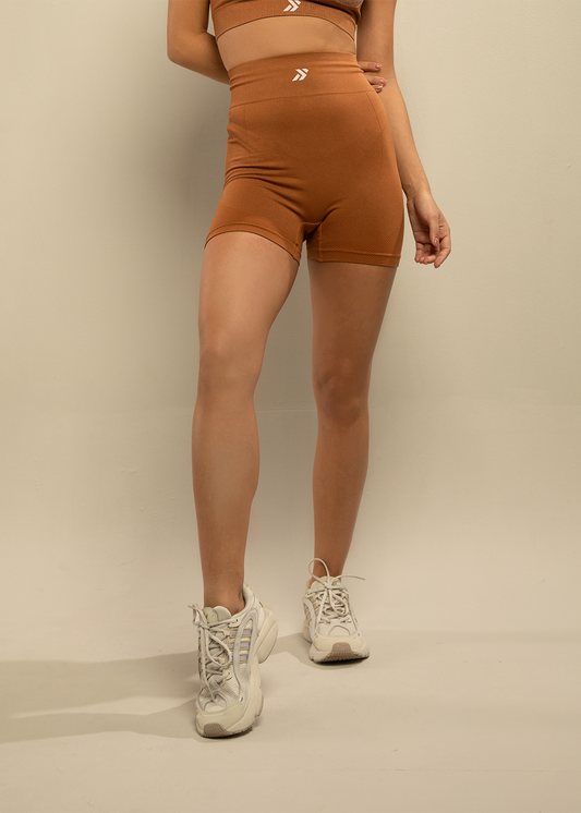 Short Fitness Modelador Marrom - Logo Símbolo