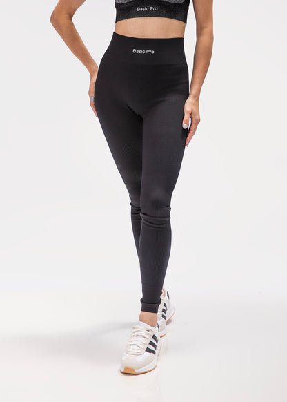 Legging Poliamida Canelada Preto