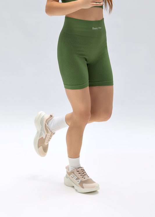Short Fitness Canelado Verde