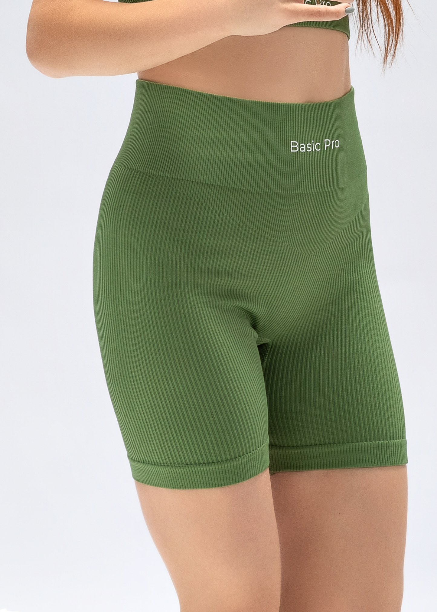 Short Fitness Canelado Verde