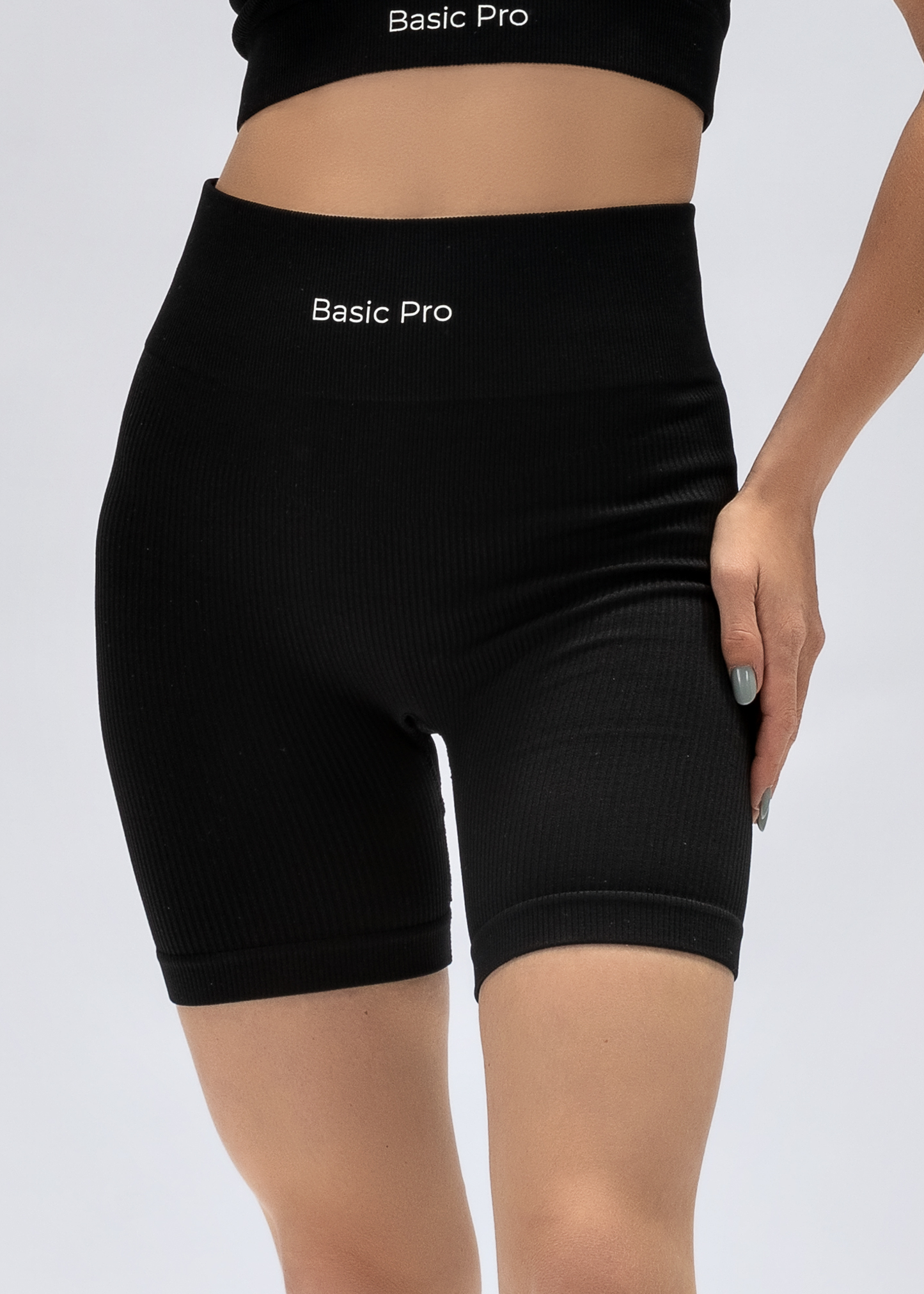 Short Fitness Canelado Preto