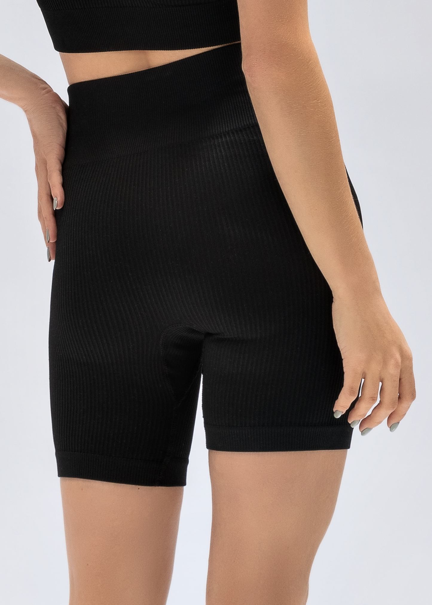 Short Fitness Canelado Preto