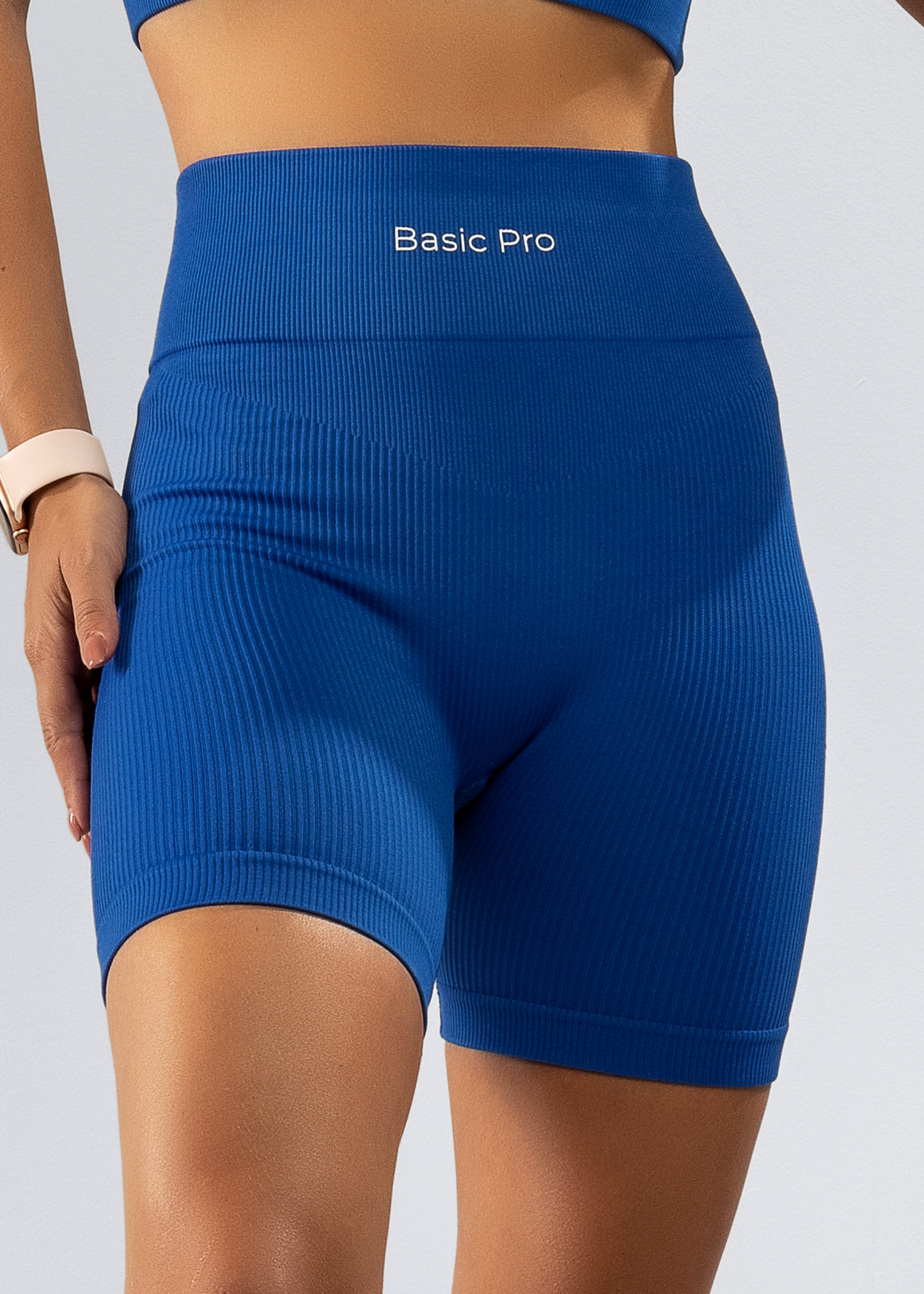 Short Fitness Canelado Azul