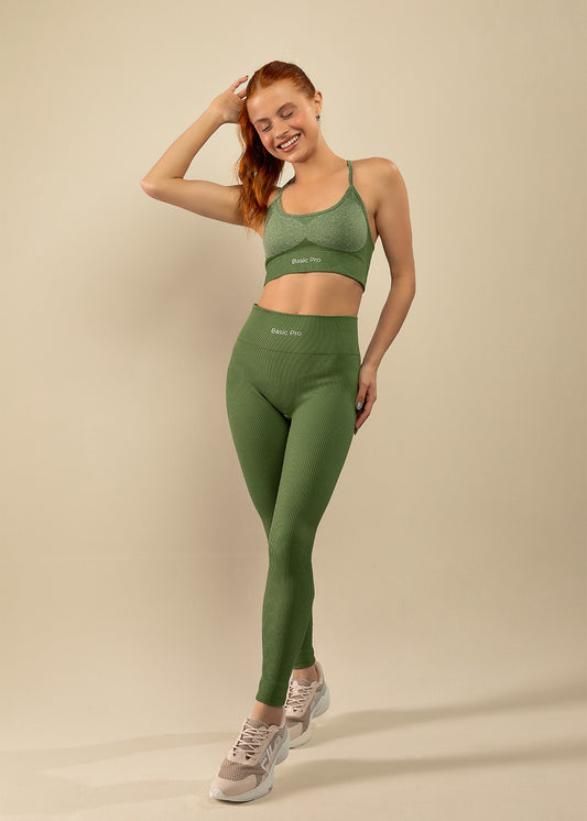 Conjunto Legging e Top Alças Cruzadas Verde