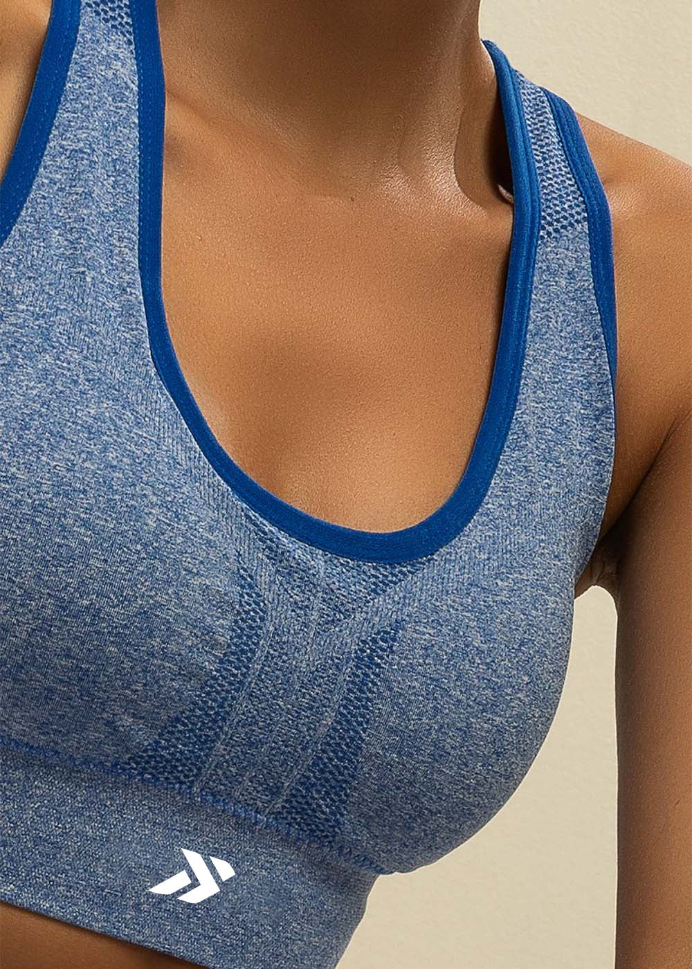 Conjunto Legging e Top Nadador Mescla Azul Logo Símbolo