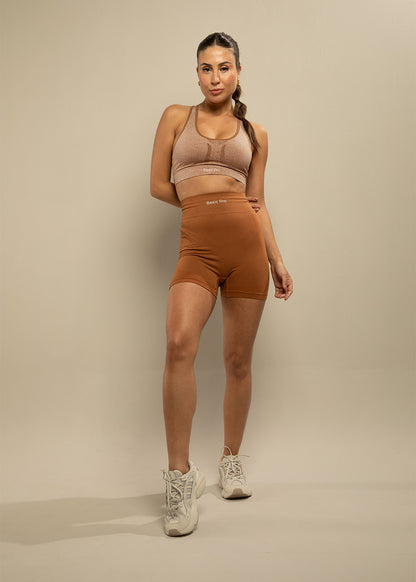 Conjunto Short Modelador e Top Nadador Marrom