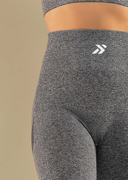 Conjunto Legging e Top Nadador Mescla Preto Logo Símbolo