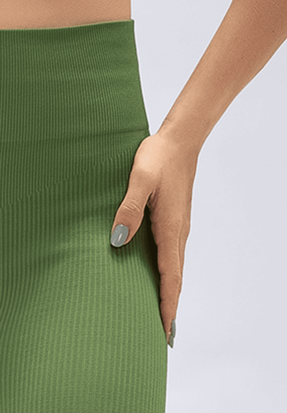 Legging Poliamida Canelada Verde
