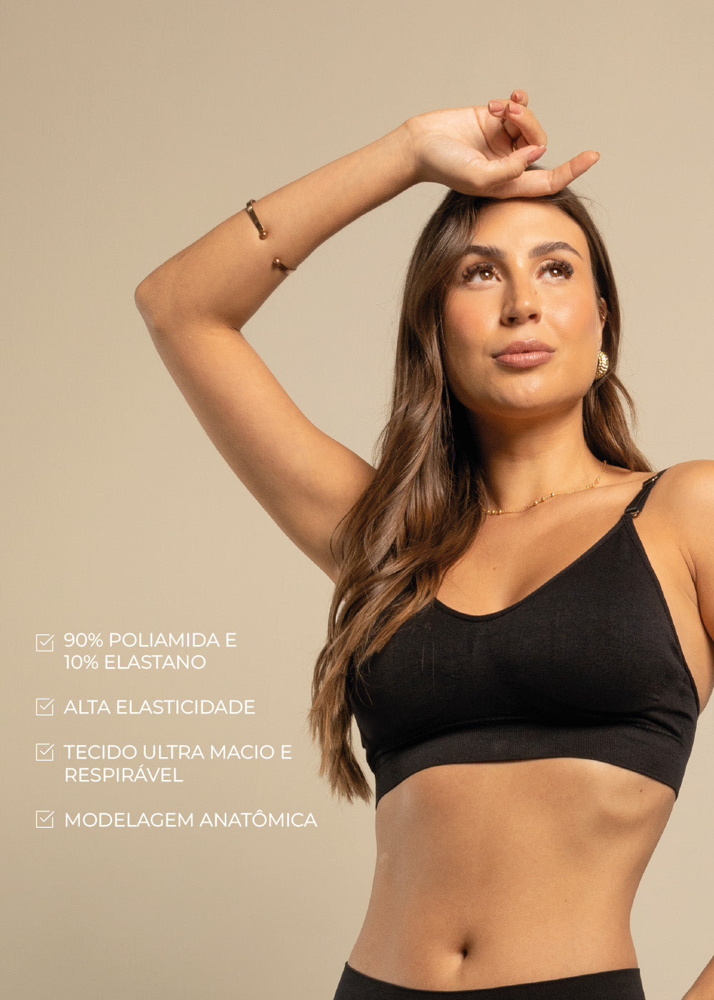 Kit Top Sutiã Alça Fina e Calcinha Fio Sem Costura