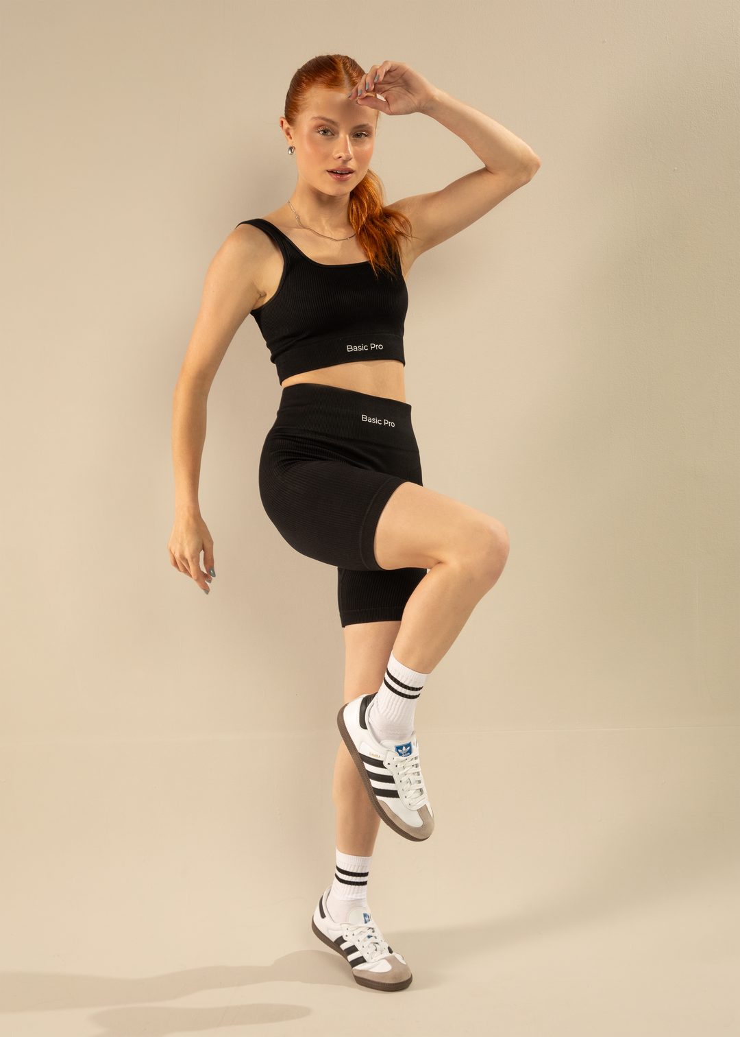 Conjunto Short Canelado e Top Canelado Preto